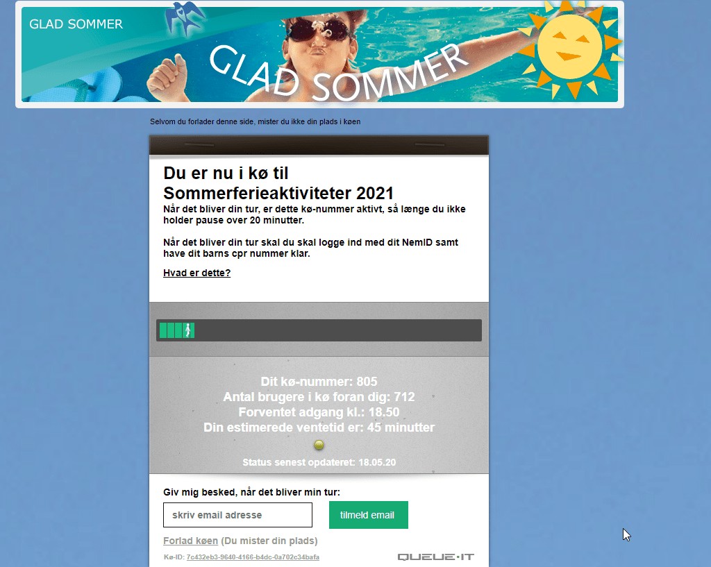 Kø til sommerferieaktiviteter
