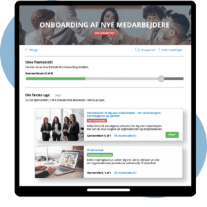 Medarbejderens startside i plan2learn vist i ipad visning