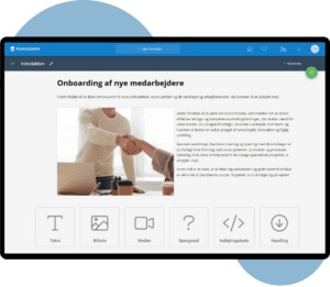 Et onboarding forløb bygges i plan2learn eDesigner